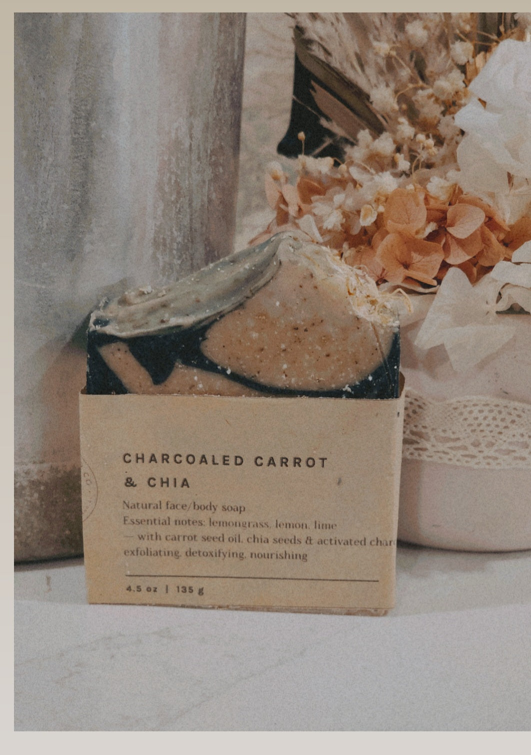 Charcoaled Carrot & Chia Soap Bar